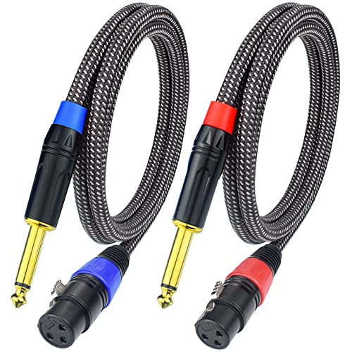 Blindage en cuivre sans bruit pour ce câble XLR femelle vers Jack mono 6.35mm tressé