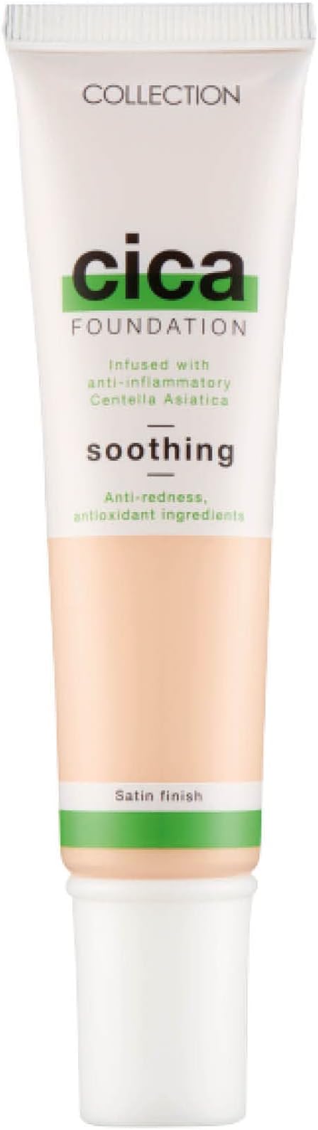 Collection Cosmetics Hydrating Medium Coverage Cica Foundation Infused with Anti-Redness, Vegan Foundation, 30ml, Extra Fair