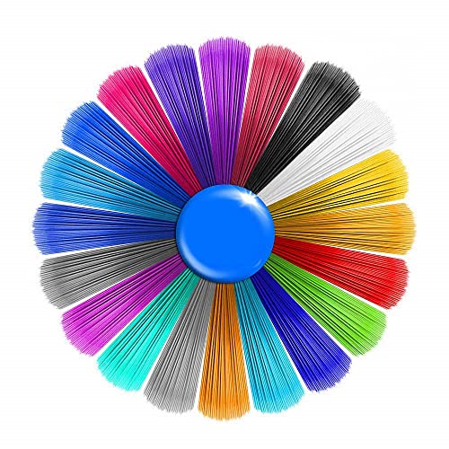 Sinzau Recambios de filamentos PLA de ácido poliláctico para bolígrafo 3D, 5 metros por unidad, total 100 m, 1,75 mm, 20 colores (desechables) Cover