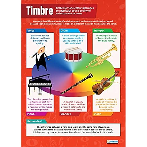 Daydream Education Musikposter"Timbre", laminiertes Glanzpapier, 850 mm x 594 mm (A1), Musikposter für das Klassenzimmer, Bildungsposter Cover