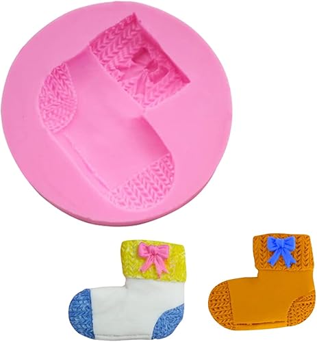 Miniatura 5 de Calcetín de Navidad Forma de Guante Molde de Silicona Pastel Textura Tejer Lana Tejer Fondant Postre Hornear Herramienta de Silicona