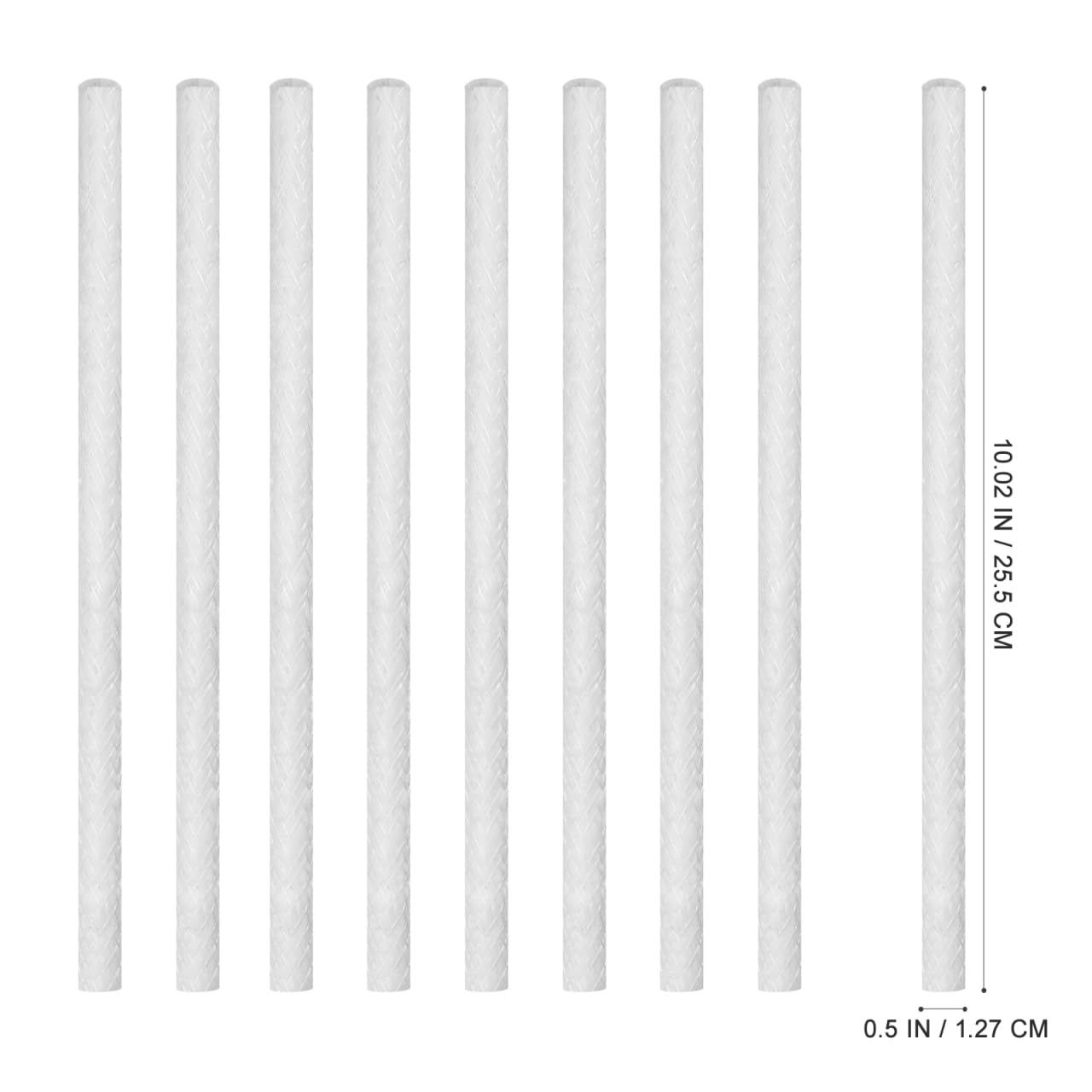 Garneck Stoppino in fibra di vetro da 10 mm, per candelabri, lampade a olio e lanterne, 10 stoppini in fibra di vetro a lunga durata, ideali per illuminazione suggestiva