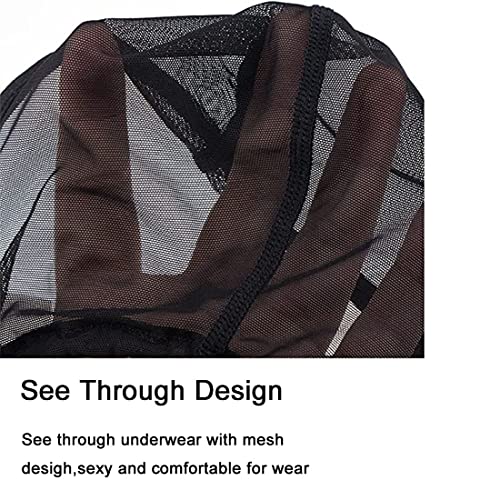 ZONBAILON Men's See-through T-back Thong Sexy Sheer Mesh String Underwear3