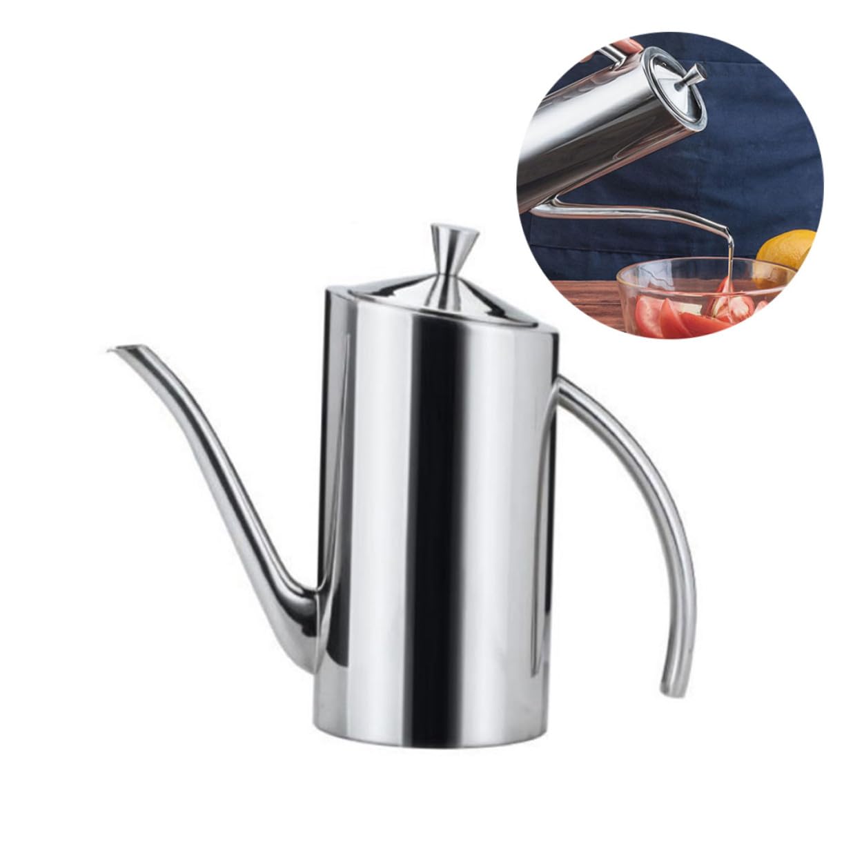 Botella Dispensadora de Aceite de Acero Inoxidable con Tapa Antigoteo y Diseño Antileak para Vinagre y Salsa Capacidad para Cocina y Restaurante