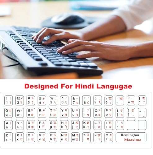 Image of Hindi-English Typing Keyboard Sticker for Desktop and Laptops | Made in India | Suitable for All Types of Keyboard | Water Proof (Pack of 3 Pcs.) White