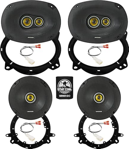 KICKER Speakers 6X9 & 6.5 inch for Subaru Ascent 2019-2024 Upgrade Kit - 2 Pairs of CS Series with Adapters and Harness, Car Audio Front & Rear Door Speaker CSC6934, 46CSC6934 & CSC654, 46CSC654