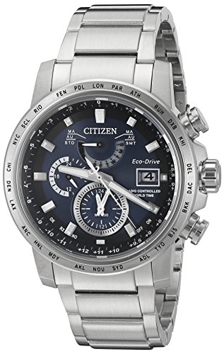Citizen Eco-Drive Men's 'World Time A-T' Quartz Stainless Steel Casual Watch, Color: Silver-Toned (Model: AT9070-51L)