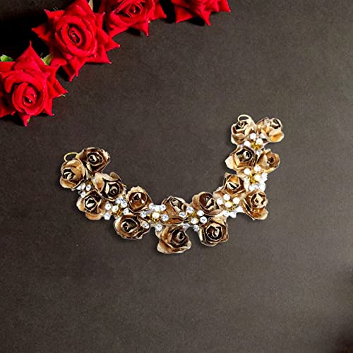 Image of Majik Bun Decoration Hair Gajra For Women And Girls Wedding, Party Hair Decoration Hair Accessories (Golden)