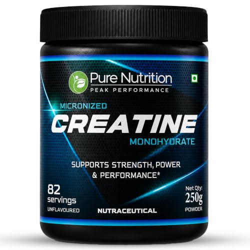 Image of Pure Nutrition Micronised Creatine Monohydrate Powder (250g), Pre /Post Workout Supplement, Instant Energy for Athletic Performance, Fast Recovery, Increased Muscle Mass, Unflavoured, 33 Servings
