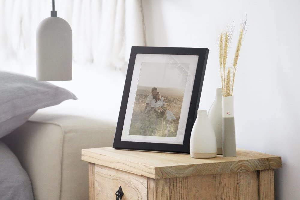 Frame Company Allington Black Photo Frame with Off-White Mount, 12x10 for 10x8 inch, fitted with perspex
