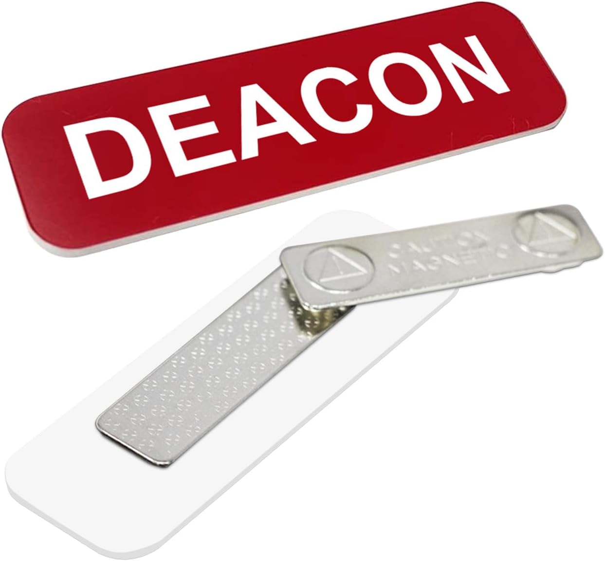 Deacon 1 x 3 Name Tag, Silver (10 Pack)