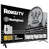 Westinghouse Roku TV - 43 Inch Smart TV, FHD QLED Television w/Dolby Digital+, Wi-Fi & Mobile App Connectivity, Flat Screen, Bluetooth, Compatible w/Apple AirPlay, Alexa, & Google Assistant