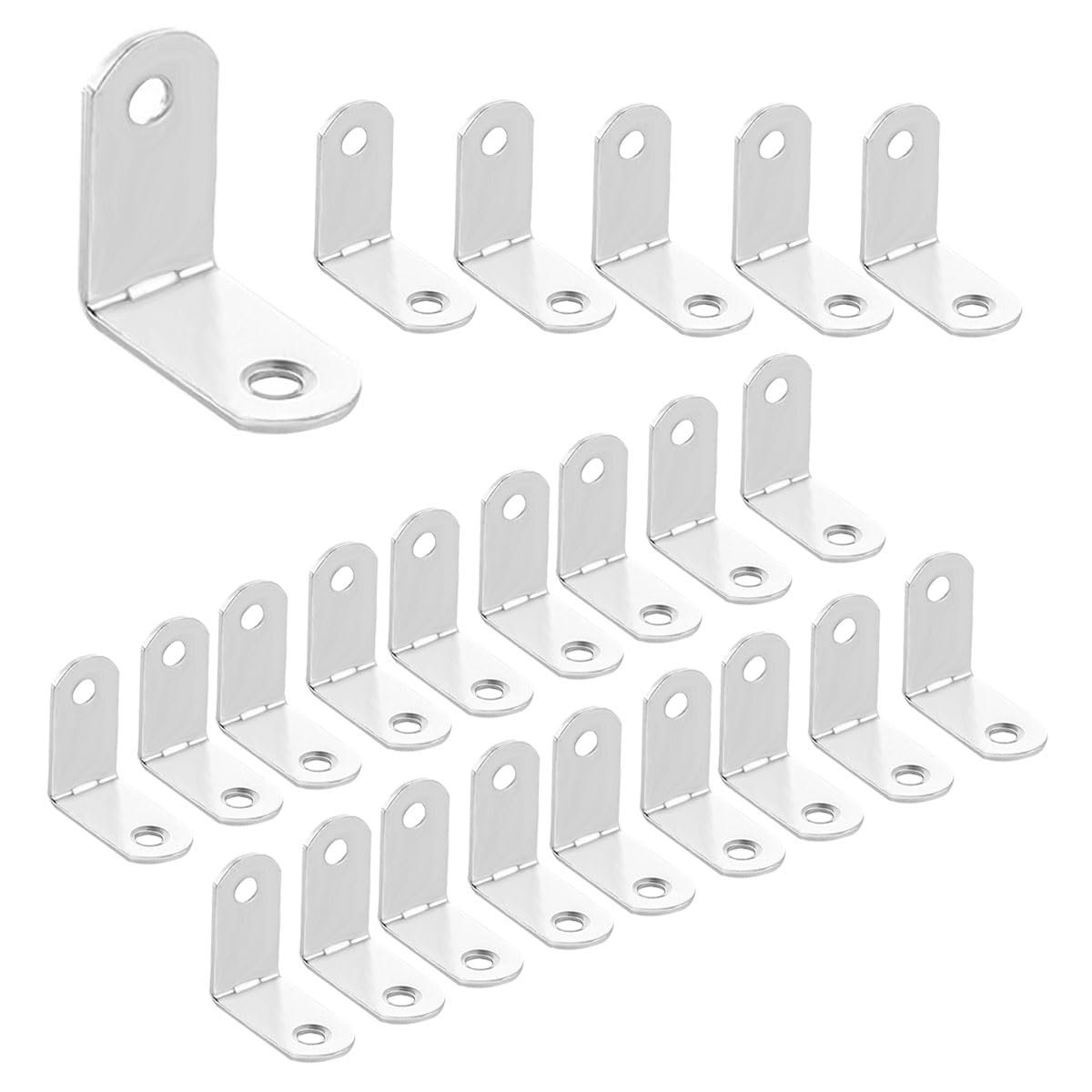 Wopanxye L Brackets for Wood 24pcs 90° Corner Brace for Wood Stainless Steel 16x30mm L Shaped Right Angle Bracket Joint Connector for Furniture Appliance Fixing Shelf Table Chair Desk Fixation