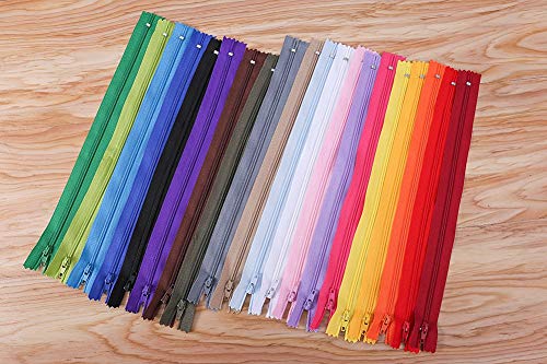 100 Pieces Nylon Coil Zippers,14 Inch Colorful Sewing Zippers Supplies for Tailor Sewing Crafts(20 Assorted Colors) - Thumbnail 3
