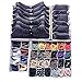 Huaute Lot de 4 organiseurs de tiroirs pliables et boîte de rangement pliable pour soutien-gorge, sous-vêtements, chaussettes, cravates, foulards et autres accessoires Gris