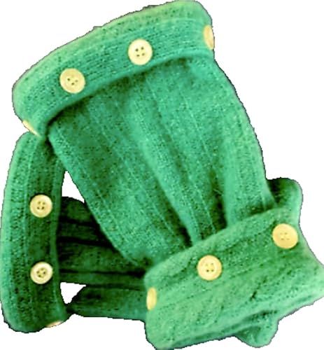 Fingerless Gloves Green Turquoise Angora Wool Medium - Large M - L Women's Arm Warmers Texting Cuffs Handmade Free Shipping