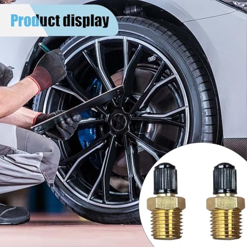 Image of 2PCS Air Inflator Adapters, Brass Tire Inflator Connector with Valve Stem Inside, 1 /4 inch NPT (M) to Standard Schrader Valve (M), Fit for Portable Car Air Hose, Air Compressor /Pump (Valve Stem Inside)
