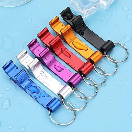 ASTER 6PCS Bottle Opener Keychain Aluminum Can/Bottle/Beer Opener Premium Metal Keychain Bottle Opener Versatile & Durable - Vibrant Colors Pocket Small Key Can Opener Funny Gift