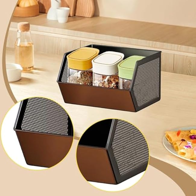 Hanging Kitchen Shelf with Anti-Rust Coating Stable Organizer for Refrigerator Made of Steel with Ventilation Grilles Space-Saving and Practical for, S