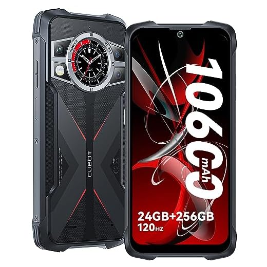 CUBOT Kingkong 9 (2023) Movil Resistente Android 13, 24GB+256GB(TF 1TB), 100MP+32MP Cámara, 6.6''FHD+ Smartphone, 10600mAh Batería, Face ID/NFC/OTG/GPS/Respirar luz/4G Doble SIM Movil Irrompible