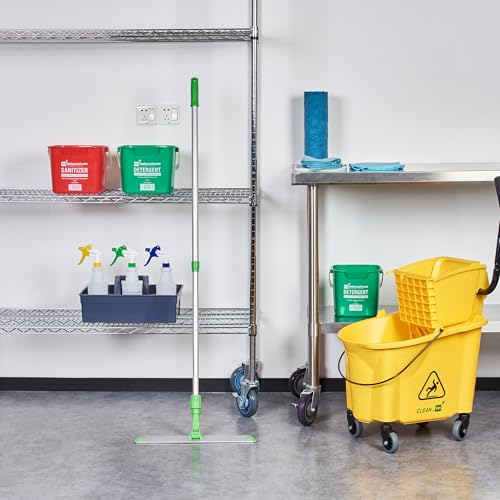 Image of Restaurantware-Clean Tek Professional 17.7 Inch Flat Mop Plate Frame, 1 Quick Connect Mop Frame for Wet Or Dry Pads - Pads Sold Separately, Durable, Green Aluminum Cleaning Pad Base
