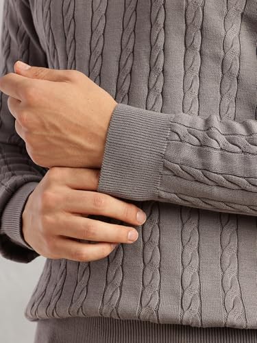 Image of Thomas Scott Men's | Regular Fit | Long Sleeves | Round Neck | Self Design | 100% Cotton | Knitted | Pullover | Sweater