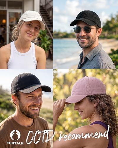 Image of FURTALK Unisex Vintage Washed Unstructured Baseball Cap Washed Cotton Adjustable Dad Hat
