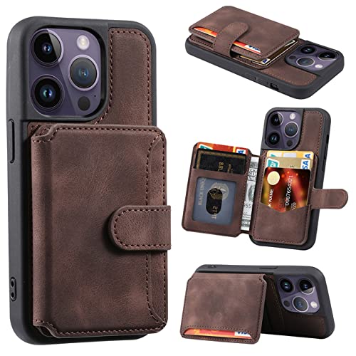 Étui portefeuille iPhone 14 Pro Max marron, l'accessoire chaleureux qui protège vos souvenirs