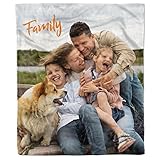 Personalized Blankets with Pictures, Custom Throw Blanket, Soft Fleece, for The Holidays (60 X 50...
