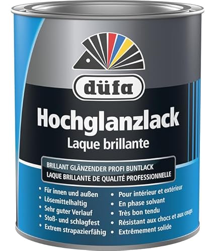 düfa Hochglanzlack Reinweiß 750 ml weiß hochglänzender Lack │ Buntlack für Innen & Außen