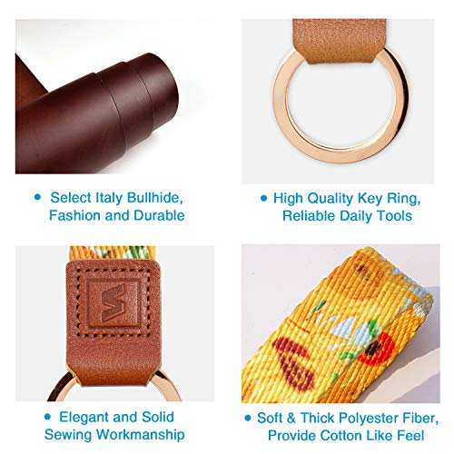 SENLLY Auspicious Cloud Neck Lanyard Premium Quality Wristlet Strap with Metal Ring and Genuine Leather, for Key Chain, Camera, Cell Mobile Phone, Charms, Lightweight Items etc - Thumbnail 7