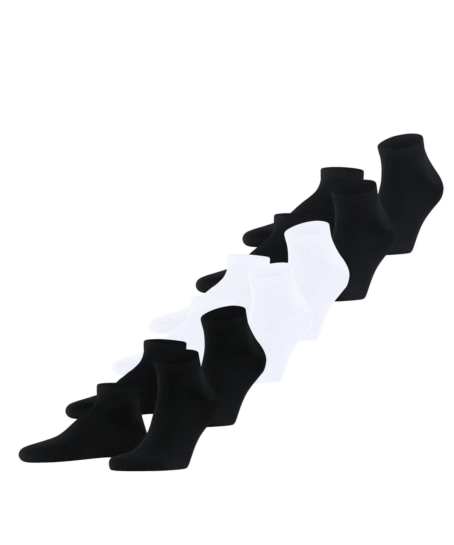 FALKE Men's Happy Multipack M Sn Cotton Low-Cut Plain 6 Pairs Trainer Socks, Multicolor Black White 0030, 11.5-14