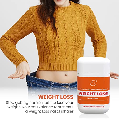 Equivalence Weight Loss Aromatherapy Blend Nasal Inhaler Appetite Relief - Stop Food Cravings, Hunger Control - Appetite Suppressant, 100% Natural Organic Vegan, Drug-Free Nasal Inhaler Stick 2Pack #TOP4