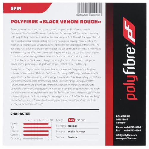 Corda Polyfibre Black Venom Rough 17l 1.25mm Preta - Set Individual