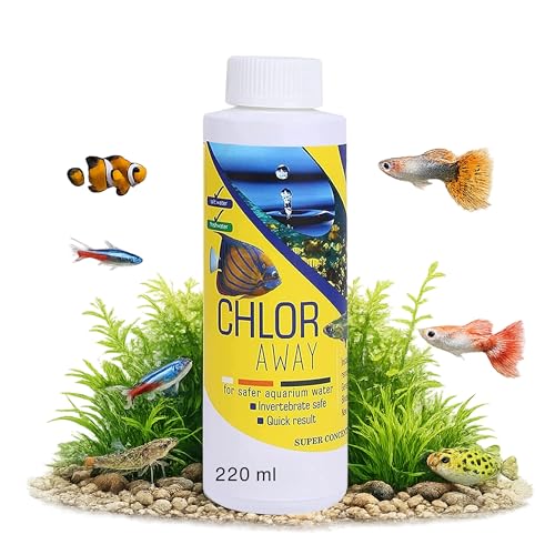Image of Foodie Puppies Aquatic Remedies Chlor Away - 220ml | Suitable for Fresh Water and Salt Water | Chlorine and Chloramine Remover | Aquarium Water Conditioner, with Free Key Ring