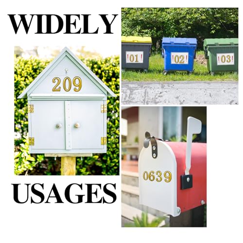 Image of opasyo 20 Pieces Mailbox Numbers for Outside 3.8 inch 0-9 Self-Adhesive Mail Box Numbers,3D Gold House Numbers for Mailbox, Apartment, House, Trash Bins,Office Hotel Room (Gold, 3.8inch)