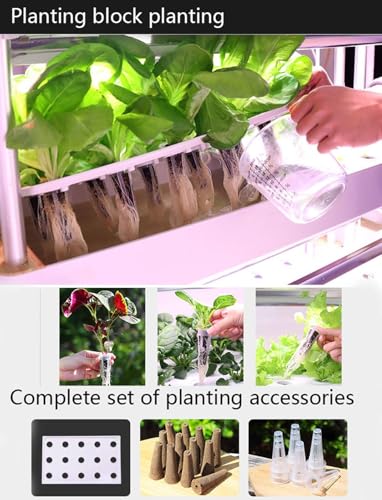Kit de torre hidropónica, sistema de cultivo vertical con luz LED de cultivo para verduras, construcción duradera de PVC, solución de jardinería interior