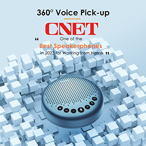 Emeet Bluetooth Speakerphone Luna Lite Conference Speaker, W/Enhanced Noise Reduction Algorithm, Daisy Chain, Usb Speakerphone For Home Office, 360° Voice Pickup For 8 People W/O Dongle #TOP3