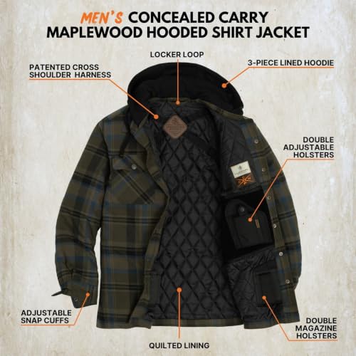 Image of Legendary Whitetails Men's Ccw Hooded Flannel Shirt Jacket Quilted Shacket