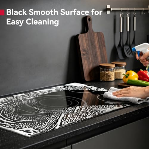 Image of GASLAND Electric Cooktop, 36 inch 5 Burners Built-in Electric Stove Top, 9200W Ceramic Top Radiant Cooktop with Touch Control, Timer, Child Lock, 9 Heat Level, Hard Wire, 220V