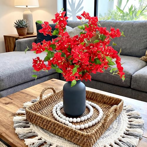 Image of Decor & More 2 PCS Artificial Flowers Bunch - Realistic Silk Bougainvillea Long Stem Artificial Flower Bunch Without Pot | Artificial Flower for Decoration | (Without Pot)