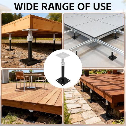 Image of 8 Pcs House Floor Jacks, 5 inch to 8 inch Adjustable Height | House Jacks for Leveling, Floor Leveling Support, Screw Jack Post for Home Leveling, Basement, Porches, Roof Beams and Decks
