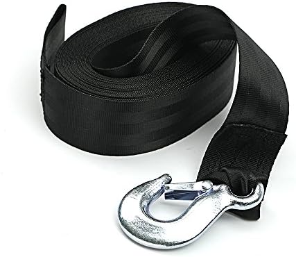 Seamander Boat Winch Strap with Hook ,2" x 20ft 6000lb Maximum Break Strength Boat Trailer Winch Strap for Fishing Boats,Towing Vehicles and Jet Ski