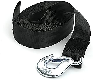 Seamander Boat Winch Strap with Hook and Safety Latch - Loop End