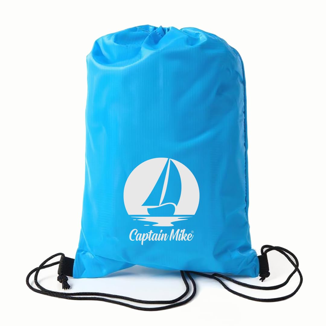 Captain Mike Air Sofa – Aufblasbares Sofa ohne Pumpe – Strandliege – Faltbar & Tragbar – inkl. Rucksack – 190×70 cm – für Strand, Garten, Reisen, Camping (Hellblau)