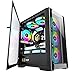 GIM Micro ATX PC Case, Gaming Computer Case with Opening Tempered Glass Panel, 2 Magnet Dust Filters, USB 3.0 I/O Port, Gaming PC Case Without Fans