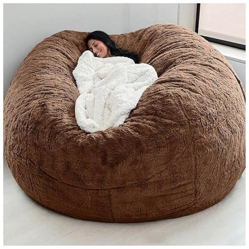 Sillones Puff de 1,52 m, 1,82 m y 2,13 m (sin Relleno) para Adultos. Sillón Puff Grande con Funda de Piel sintética Afelpada. Sillón Puff Grande para Sala de Estar, Dormitorio, Oficina (2,13