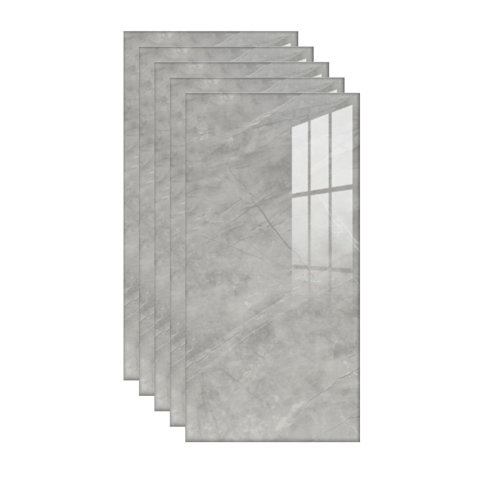 10pcs Marble Tile Sticker 60x30cm, Self Adhesive Wall Tiles, Karen Grey