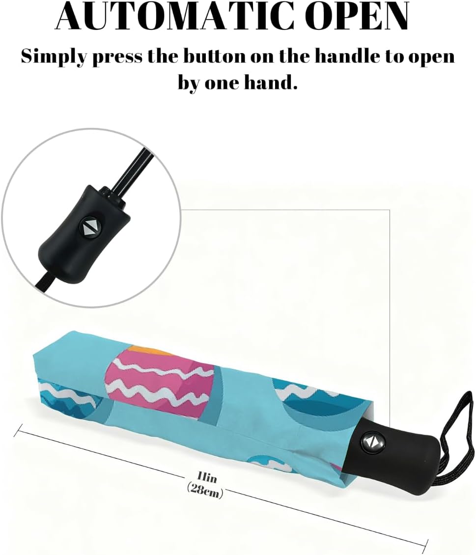 Compact Umbrella Windproof Strong for Kids Women Men Auto Open Close Folding Umbrellas UV Protection Travel Umbrella for Sun Rain