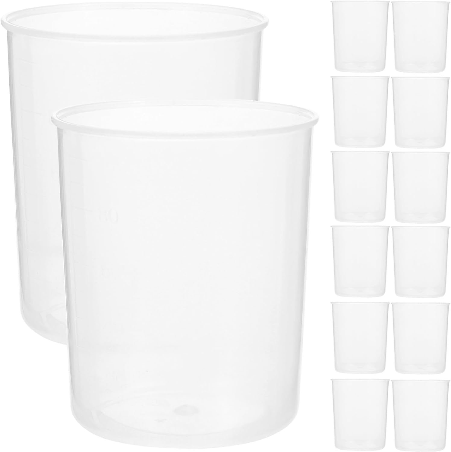 50pcs Thickened 100ml Pp Plastic Measuring Cups Set with Graduated Scale, Multipurpose Liquid Mixing Tools for Resin Crafts and Kitchen Use